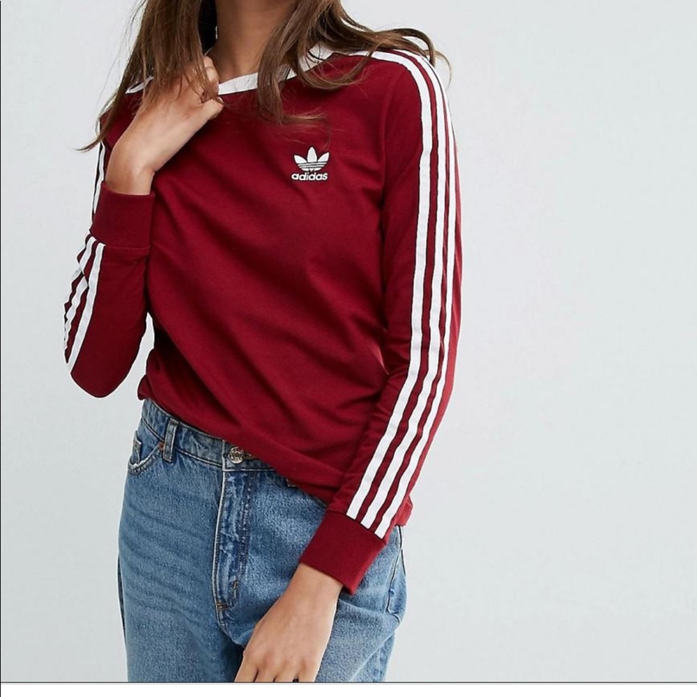 Adidas burgundy long sleeve
